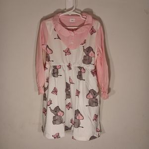 NWT PATPAT Girls Baby Elephant Lightweight Dress Size 4-5 Year Old